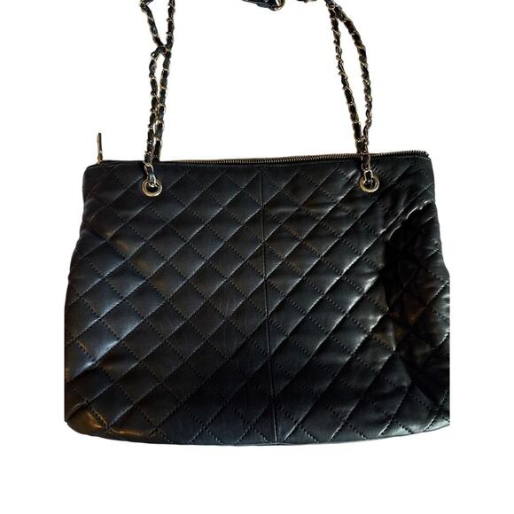 DKNY DONNA KARAN QUILTED LEATHER DOUBLE CHAIN purse bag - Picture 4 of 7